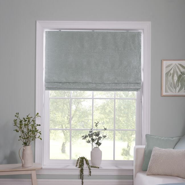 BLACKOUT & THERMAL TEXTURED DUCK EGG 90X140cm Roman Blind