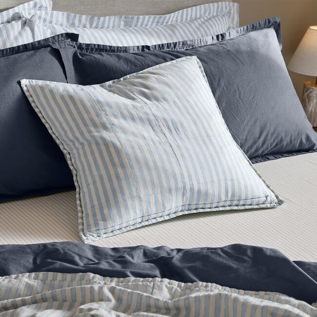 HEBDEN STRIPE DENIM BLUE 55X55 Cushion 