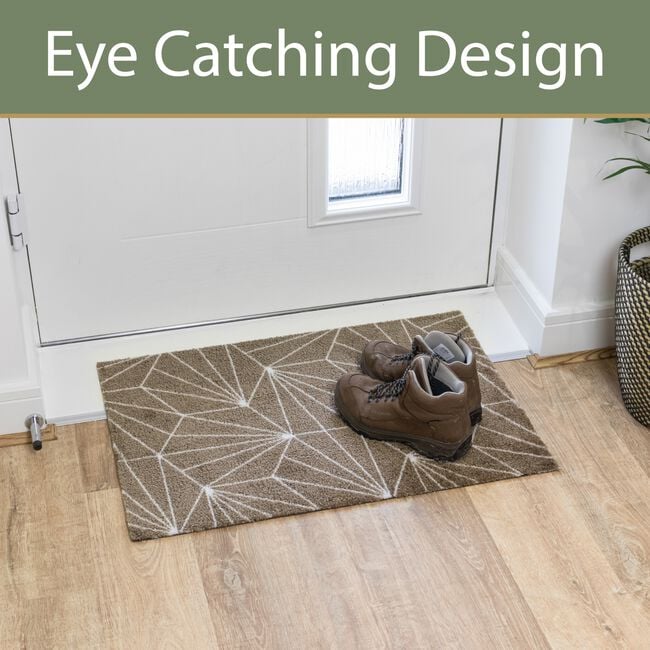 JVL Geo Brown Mega Mat 50cm x 75cm