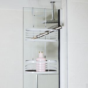 CAUSEWAY BAY TWO TIER OVAL Grey Hanging Shower Caddy