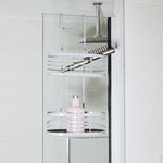 CAUSEWAY BAY TWO TIER OVAL Grey Hanging Shower Caddy