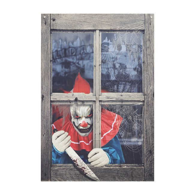 1.2m Clown With Knife In Window Print