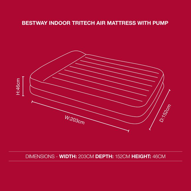 BESTWAY Indoor TriTech Air Mattress - 203x152cm