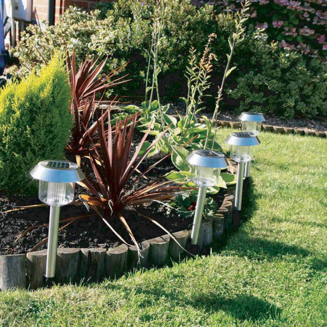 4 Solar Pin Garden Lights 