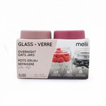 Melii Fluted 473ml Overnight Oats Glass Jars