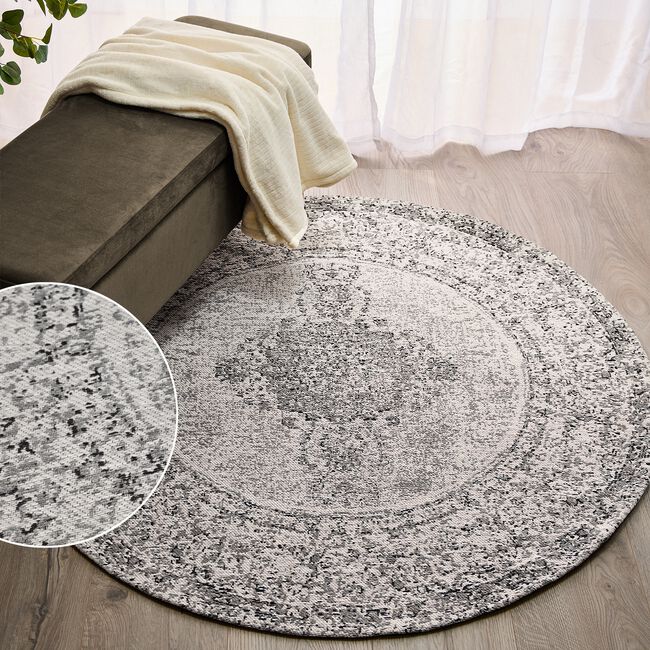 Clermont Round Rug 140cm - Grey