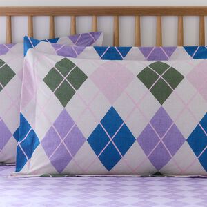 Argyle Oxford Pillowcase Pair - Purple