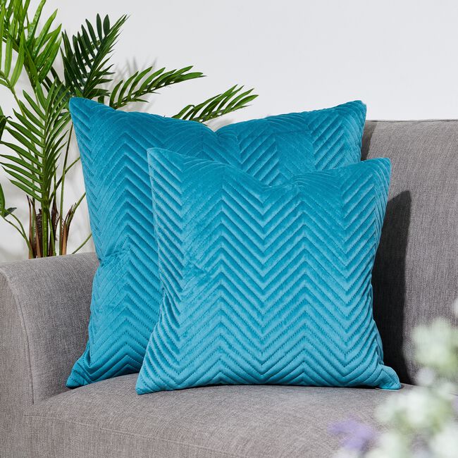 Triangle Stitch Cushion 45x45cm - Teal