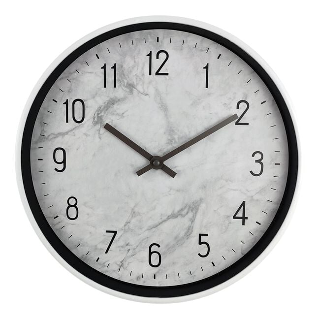 Marble Grey Clock 12'' 