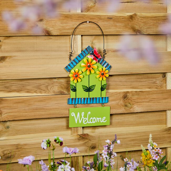Floral Welcome Garden Wall Decoration