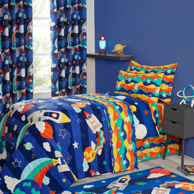 Groovy Space Bedspread 200cm x 220cm - Multi