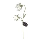 62cm Solar Metal Double Flower Garden Stake - Sage