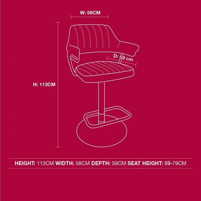 Belmont Barstool Light Grey