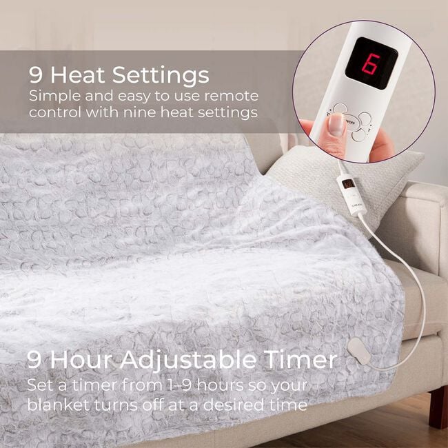 Carmen Faux Fur Fleece Electric Blanket