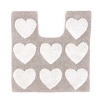 Hearts Tufted Pedestal Mat 50cm x 50cm - Grey