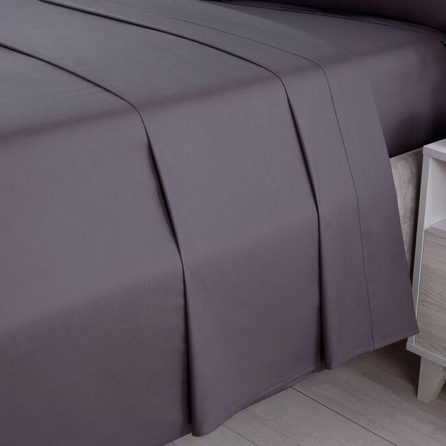 SUPER KING FLAT SHEET 200 Threadcount Cotton Grey