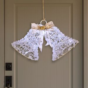 Crystal Bead Christmas Bells with Twinkling Lights