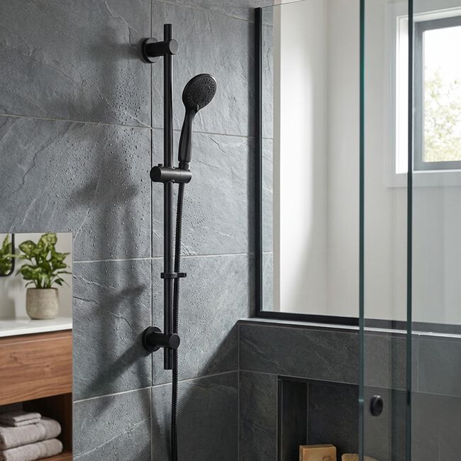 Croydex Nero 3 Function Shower Set Matt Black
