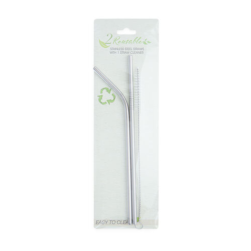 Stainless Steel Straight and Curved Straws