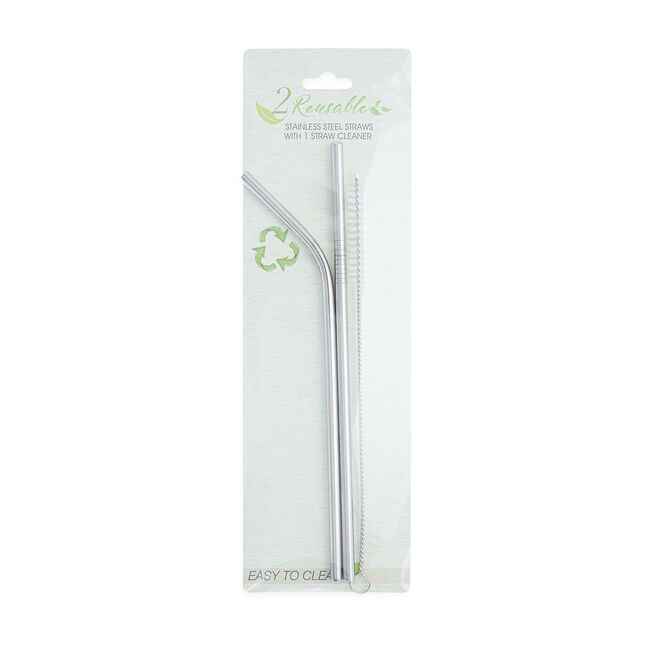 Stainless Steel Straight and Curved Straws