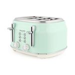 SALTER RETRO GREEN CURVED BODY 4 Slice Toaster