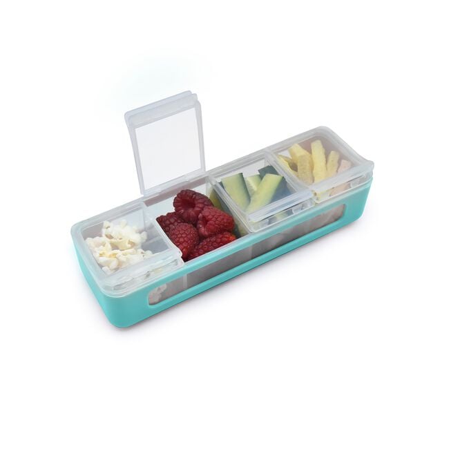 Melii Blue & Green 4 Compartment Snackle Box Set