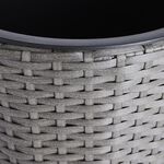 Rattan Round Plant Pot Grey