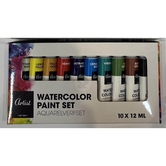 Artist Watercolour Paints - Set Of 10