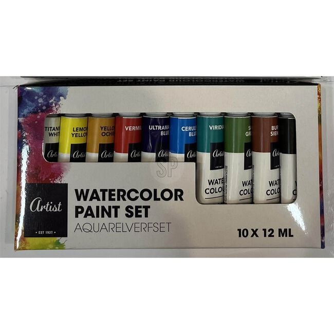 Artist Watercolour Paints - Set Of 10