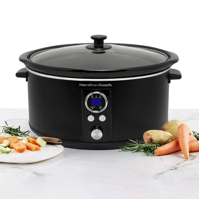Hamilton Beach 6.5L Digital Black Slow Cooker 
