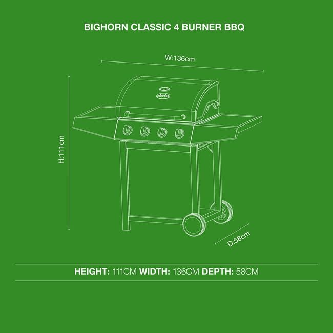 Bighorn Classic 4 Burner Gas BBQ