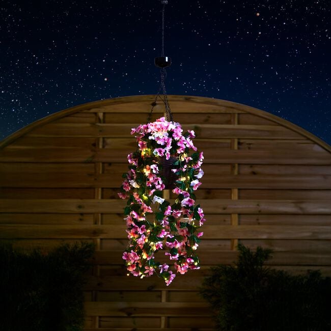 Floral Solar Hanging Basket