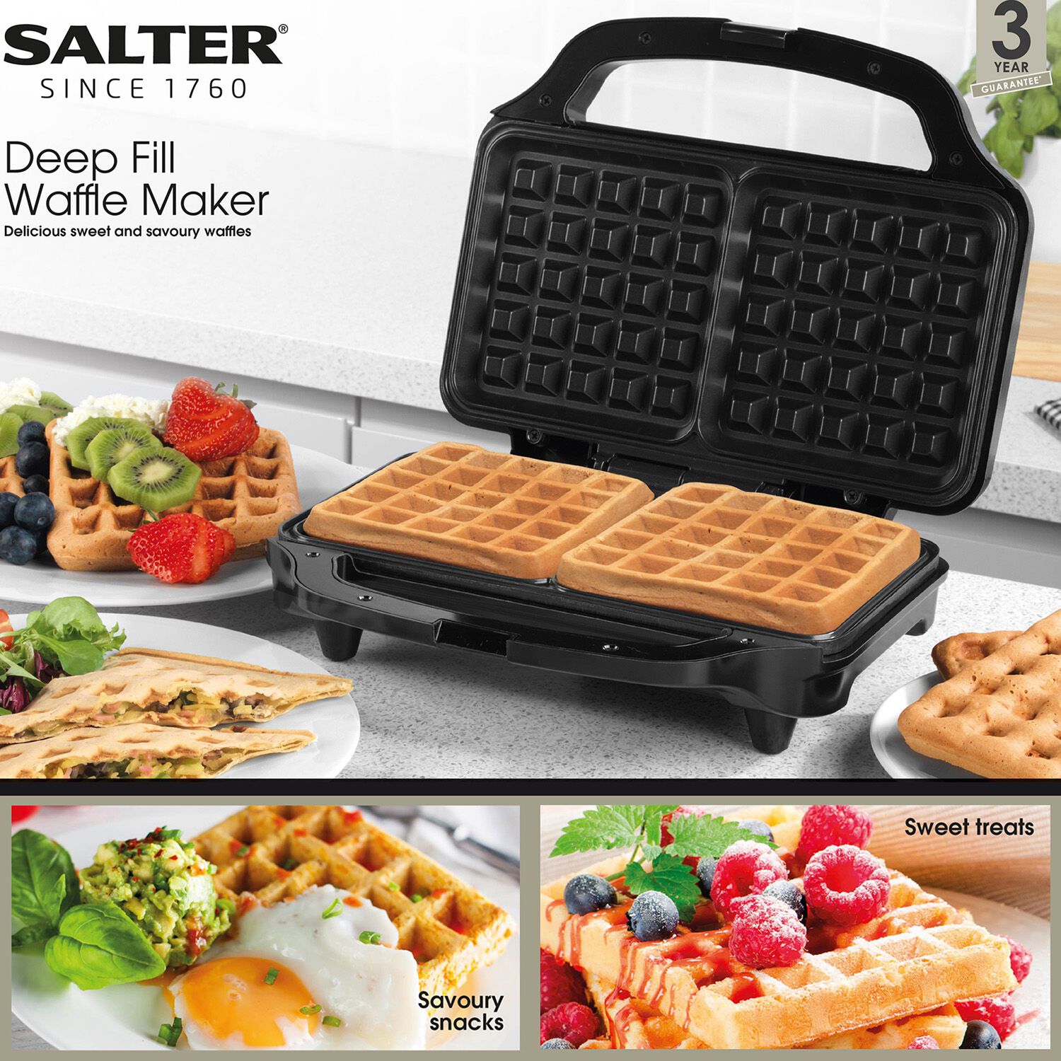 Salter Deep Fill Waffle Maker Home Store + More