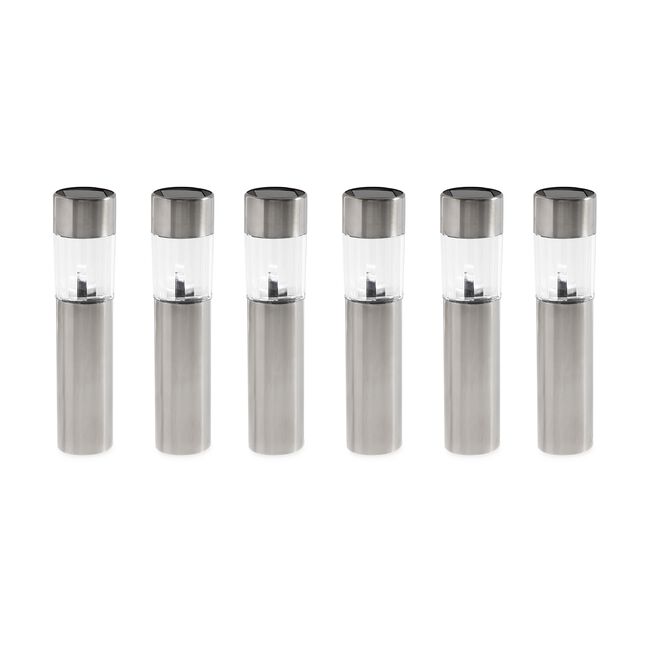 6 Stainless Steel Solar Garden Light Bollards