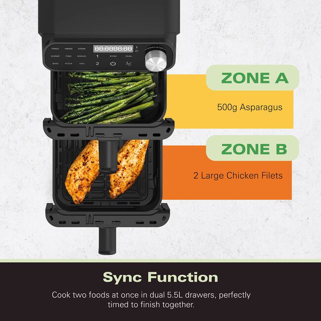 Hamilton Beach 11L (2 x 5.5L) Dual Stack Air Fryer