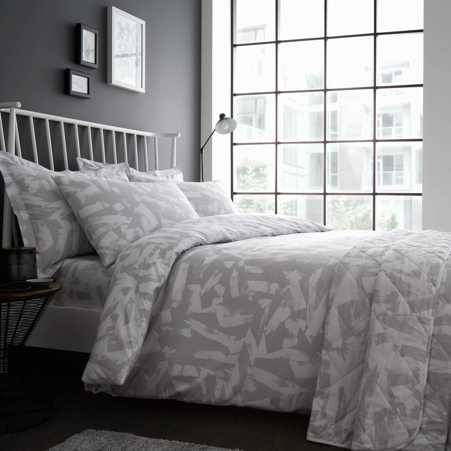 Adam Grey Bed Linen Home More, Grey Super King Bed Sheets