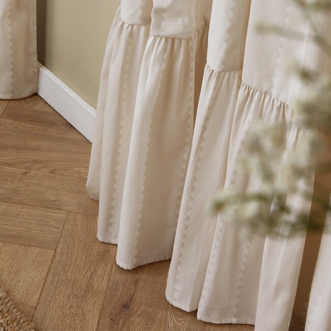 BIRDIE STRIPE OAT/MILK PENCIL PLEAT 168X229 Curtain