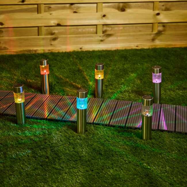 6 Stainless Steel Solar Garden Light Bollards