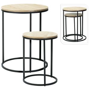 Natural Style Side Tables Set of 2