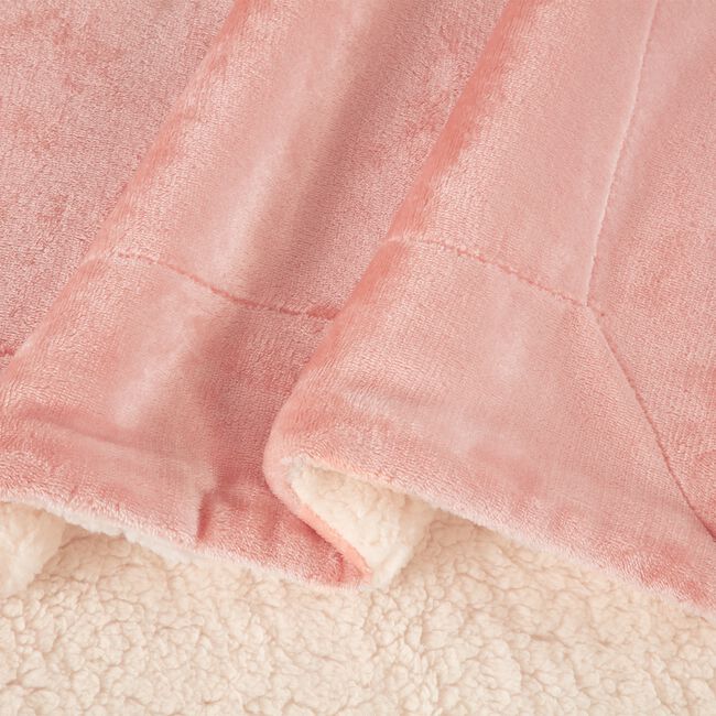 NICOLE DAY MINK SHERPA DUSTY PINK 130x170cm Throw