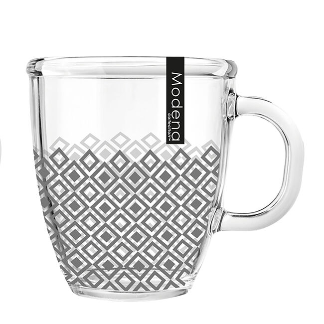 Linear Black Glass Mug