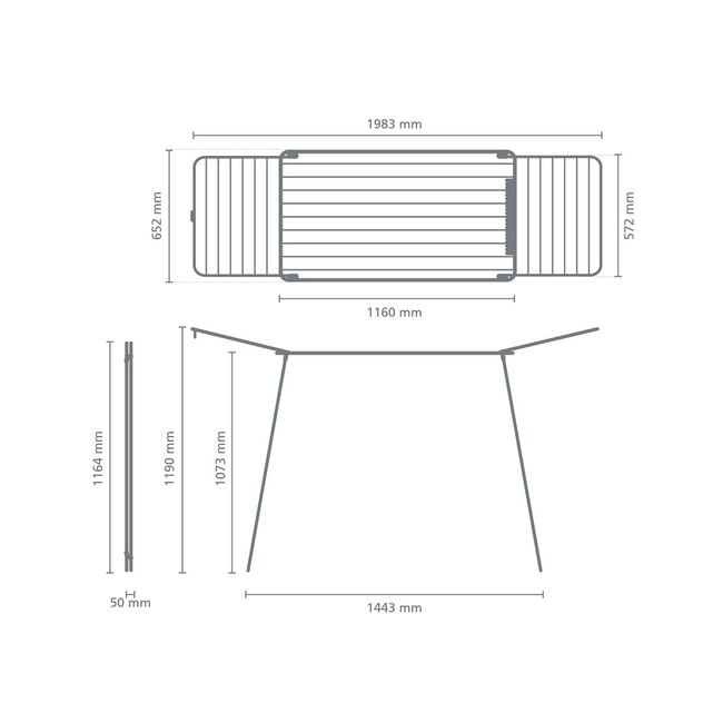 Brabantia 22m Drying Rack Black