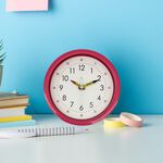 CHILDRENS TABLE CLOCK Pink 12cm