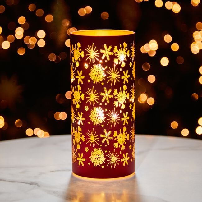 Cashel Living LED Snowflake Red Large Cylinder