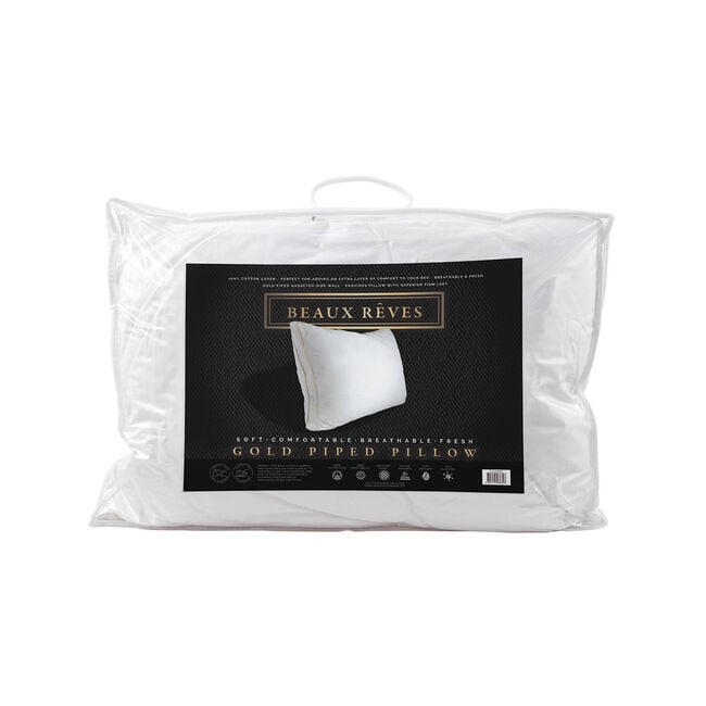 Beaux Reves Gold Piped Pillow