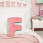 LETTER F Cushion Pink/Duck Egg