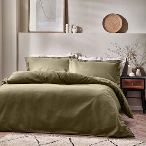 SINGLE DUVET COVER Waffle Olive