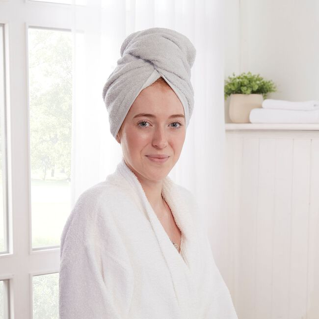 TURKISH COTTON SUPERSOFT SILVER Hair Wrap