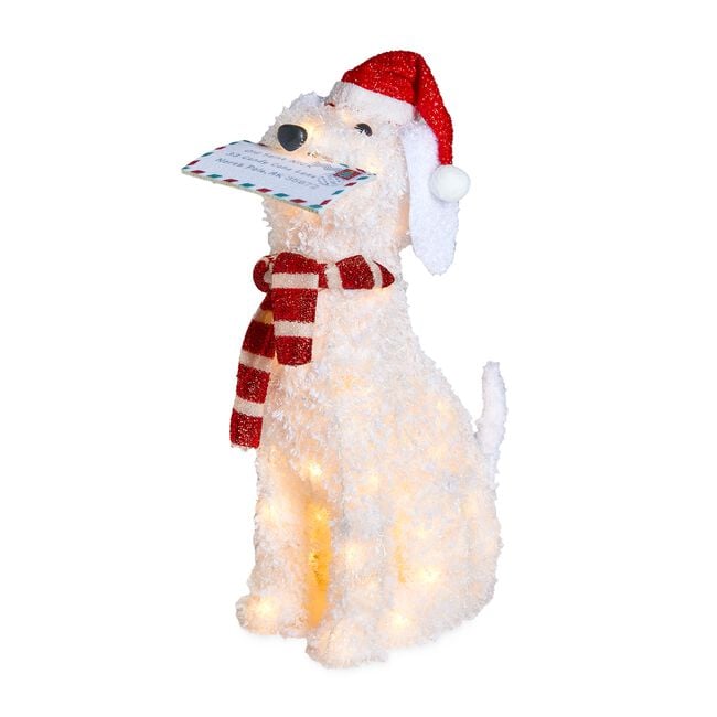66cm Light Up Snowy Christmas Dog