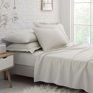 SINGLE FLAT SHEET Brushed Cotton Cream 